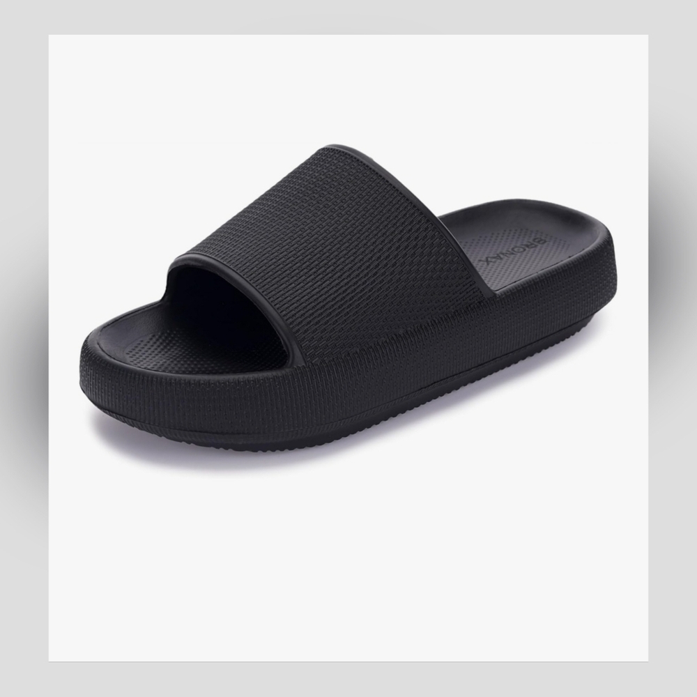 Super Comfy Black Slide Sandals